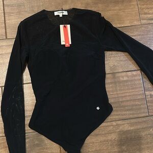 Populish Black Long Sleeve Bodysuit